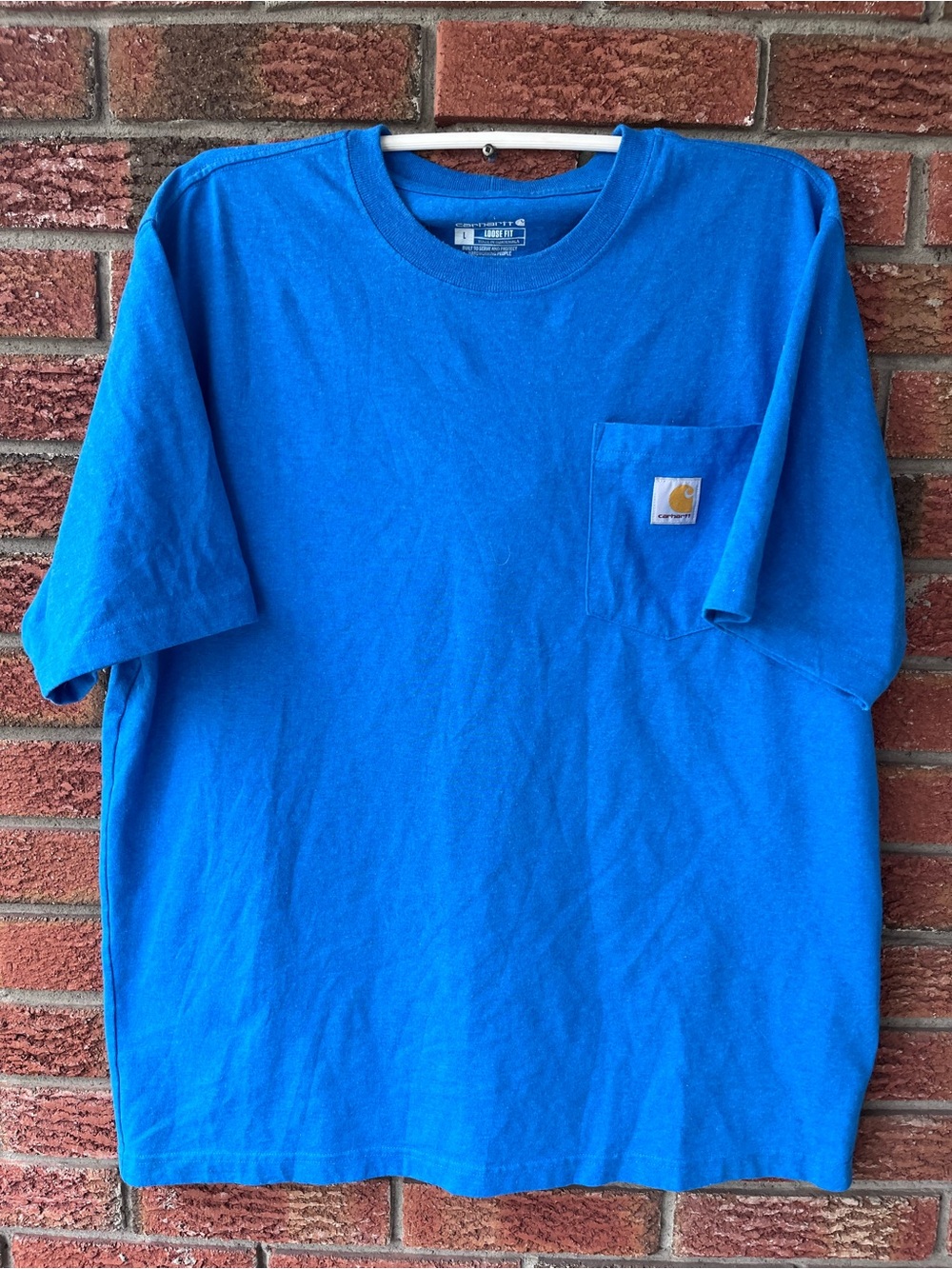 Carhartt mens Blue Pocket T-Shirt Sz large